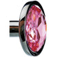 Adam & Eve Pink Gem Anal Plug - Silver  Medium 8.2cm Metal Butt Plug with Pink Gem