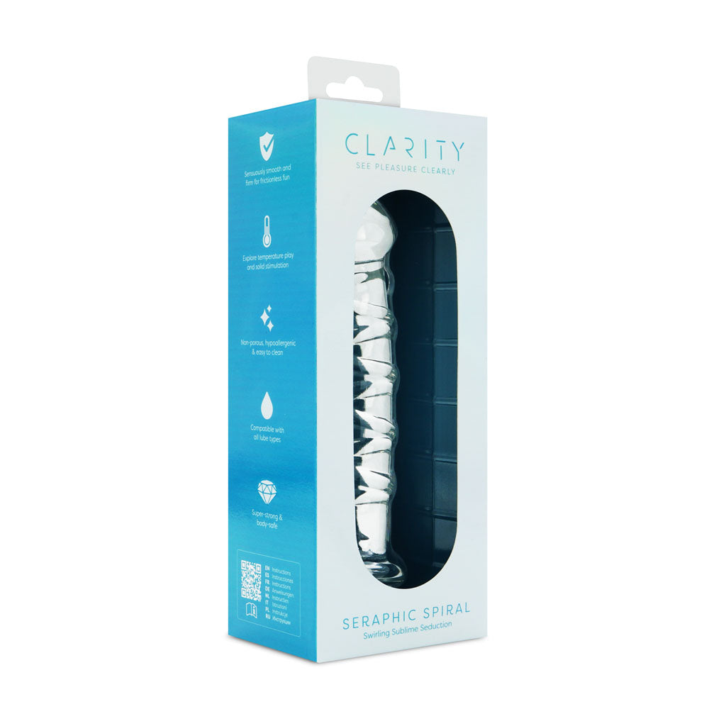CreativeC | Clarity - Seraphic Spiral - Clear 16cm Glass Dildo