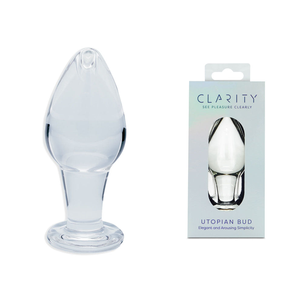 CreativeC | Clarity - Utopian Bud - Clear 8.9cm Glass Butt Plug