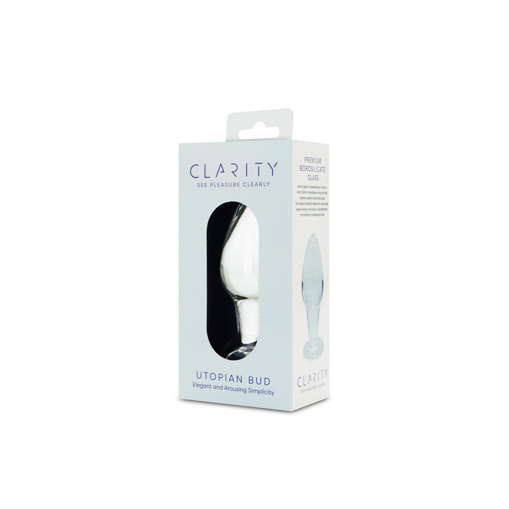 CreativeC | Clarity - Utopian Bud - Clear 8.9cm Glass Butt Plug