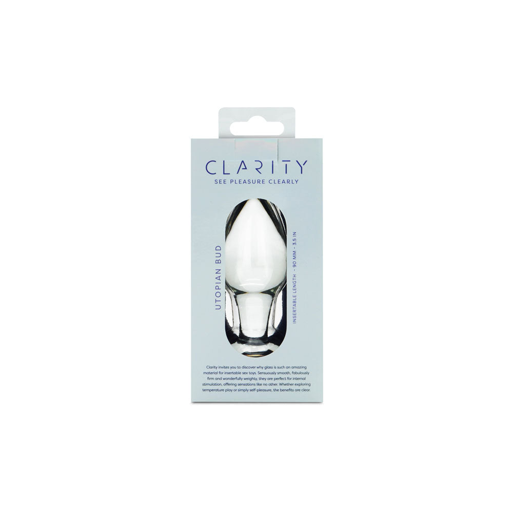 CreativeC | Clarity - Utopian Bud - Clear 8.9cm Glass Butt Plug