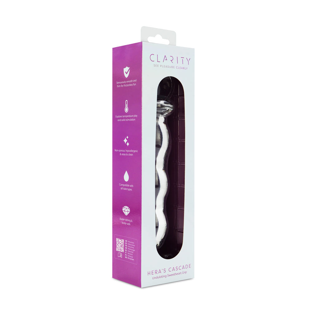 CreativeC | Clarity - Hera's Cascade - Clear 15cm Glass Dildo