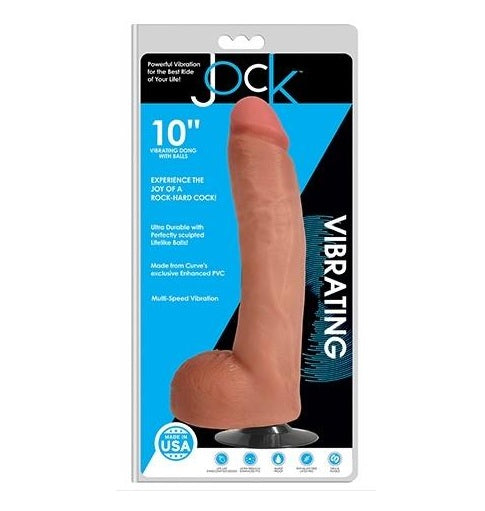 Curve Toys | Jock 10" Vibrating Dong With Balls Vanilla