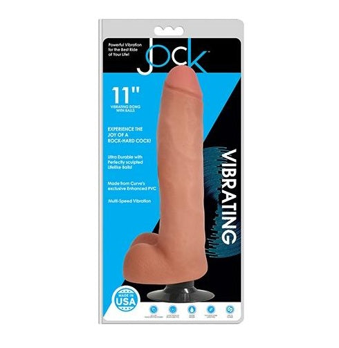 Curve Toys | Jock 11" Vibrating Dong With Balls Vanilla