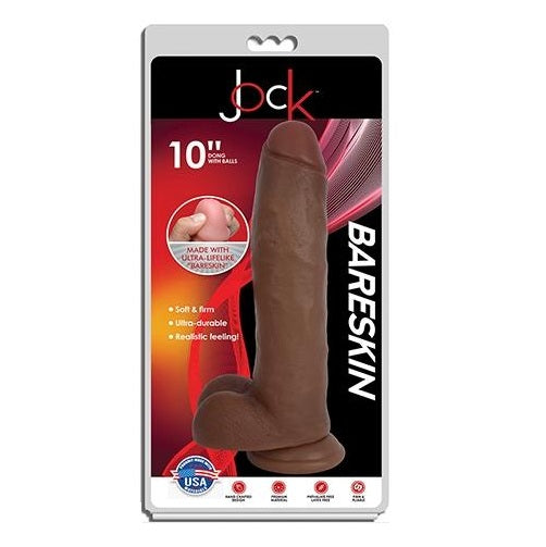 Curve Toys | Jock 10" Bareskin Dong With Balls Latte