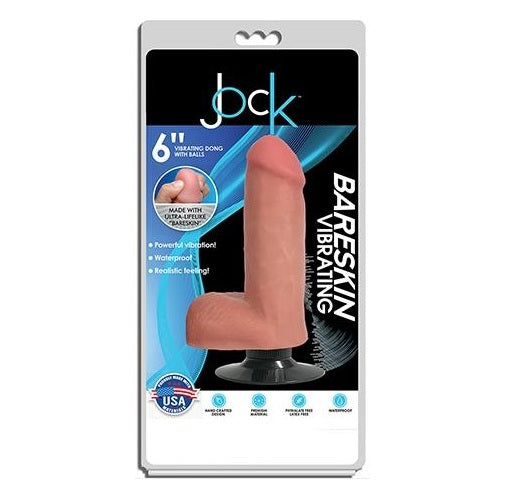Curve Toys | Jock 6" Bareskin Vibrating Dong With Balls Vanilla