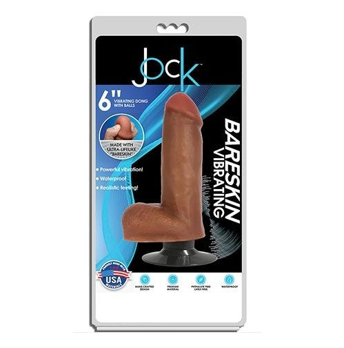 Curve Toys | Jock 6" Bareskin Vibrating Dong With Balls Latte