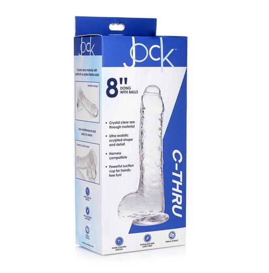 Curve Toys | Jock C-Thru 8" Clear Dong with Balls