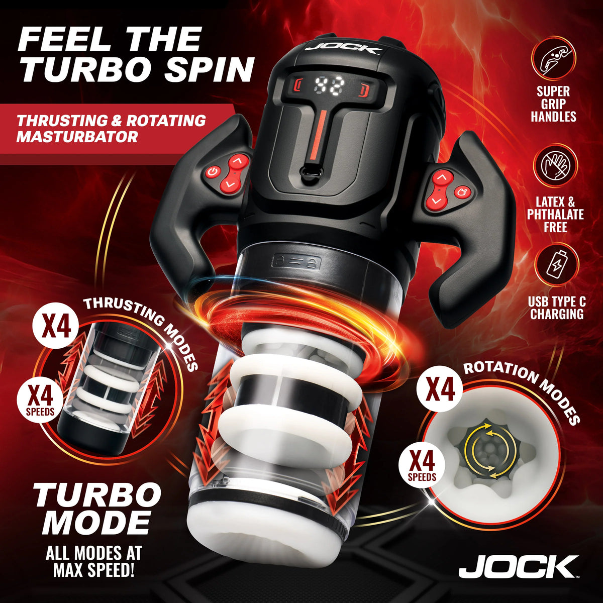 Curve Toys | JOCK Turbo Spin Thrusting & Rotating Masturbator