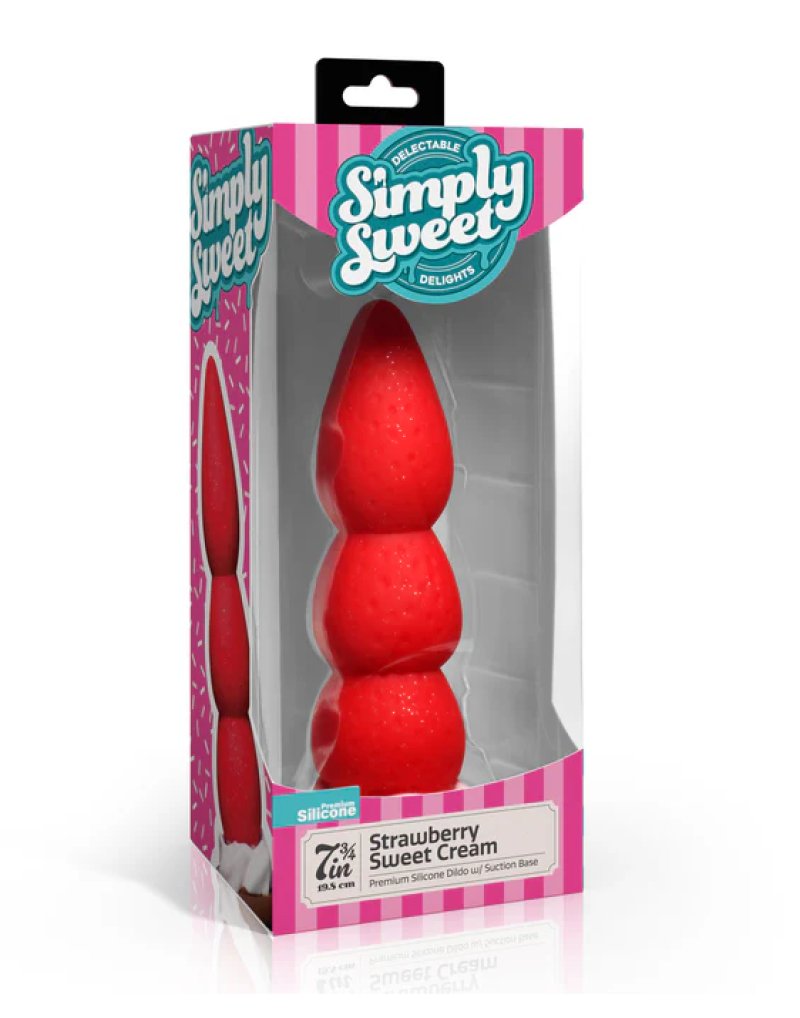 Simply Sweet Strawberry Sweet Cream Premium Silicone Dildo