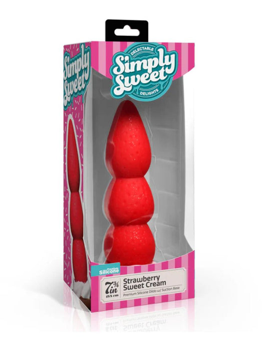 Simply Sweet Strawberry Sweet Cream Premium Silicone Dildo