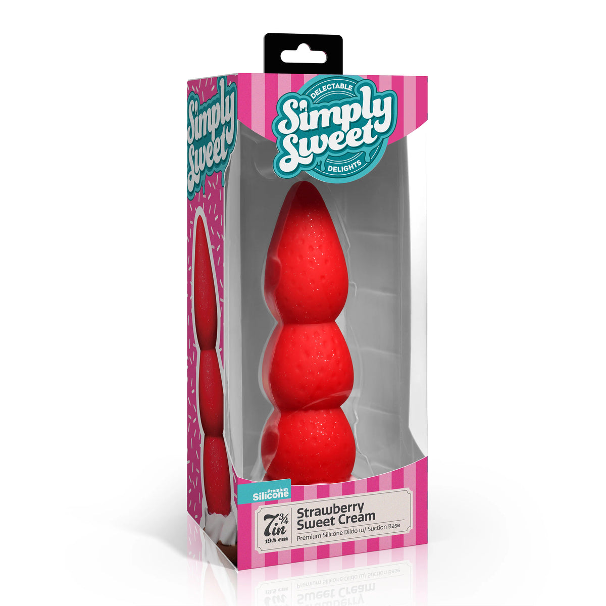 Simply Sweet Strawberry Sweet Cream Premium Silicone Dildo