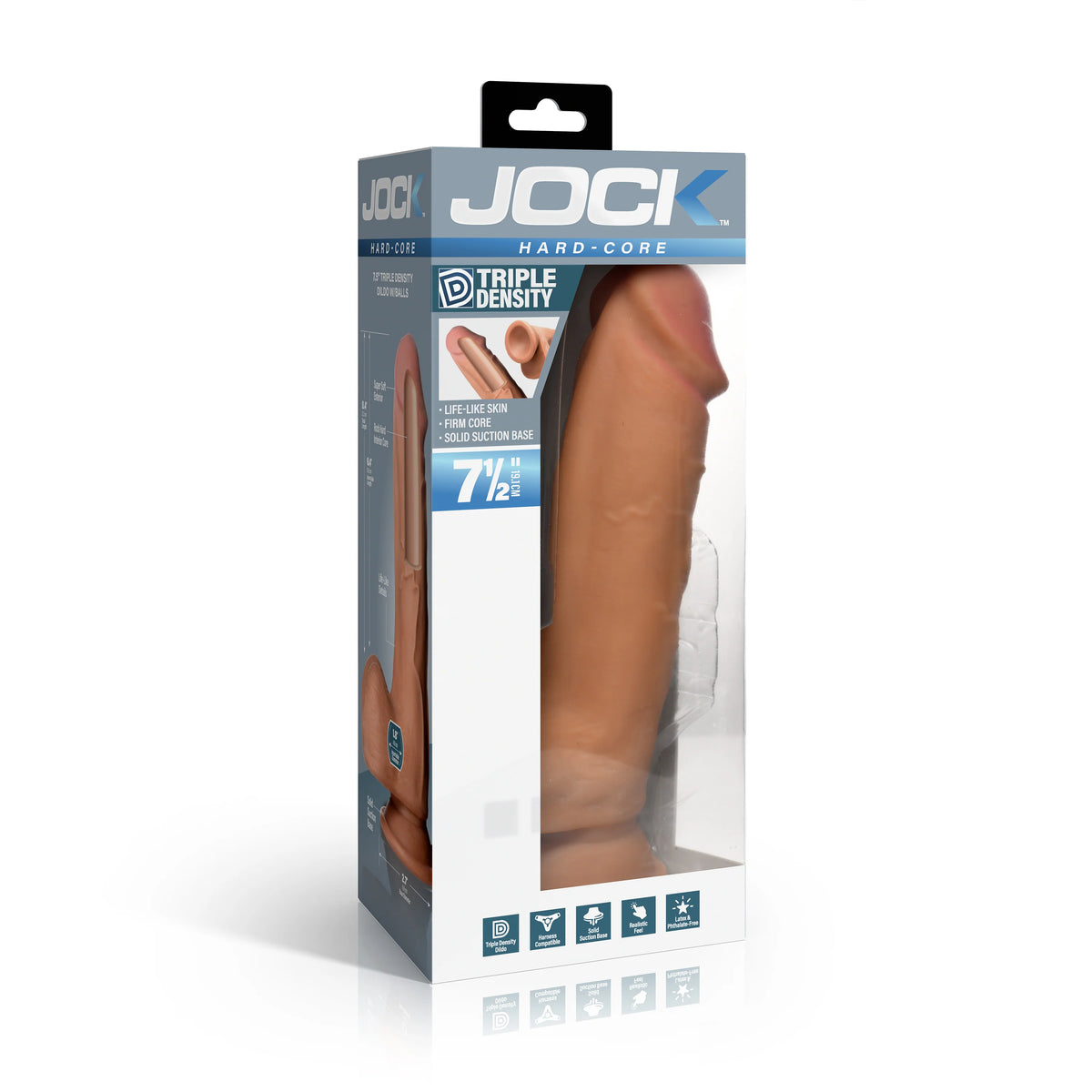 Curve Toys | JOCK Hard-Core 7.5" Triple Density Dildo With Balls - Medium