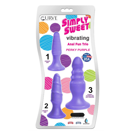 Curve Toys | Simply Sweet Vibrating Anal Fun Trio - Perky Purple