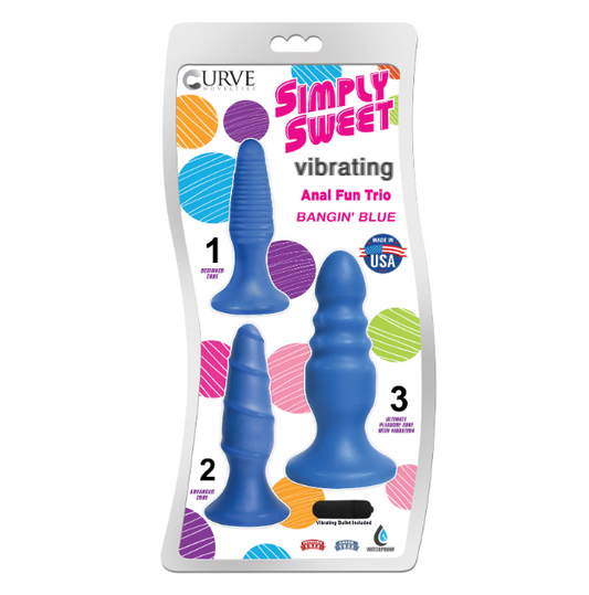 Curve Toys | Simply Sweet Vibrating Anal Fun Trio - Bangin' Blue