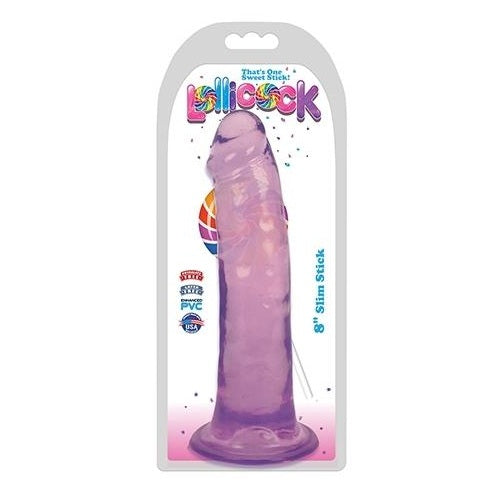 Curve Toys | LolliCock 8" Slim Stick Dildo Dong - Grape Ice