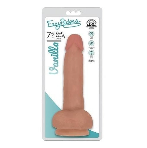 Curve Toys | Easy Riders 7" Slim Bioskin Dong with Balls Vanilla