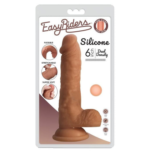 Curve Toys | Easy Riders 6" Dual Density Silicone Dildo with Balls