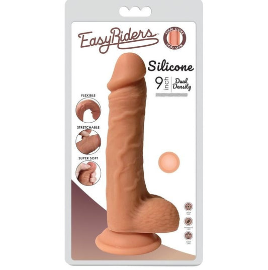 Curve Toys | Easy Riders 9" Dual Density Silicone Dildo with Balls