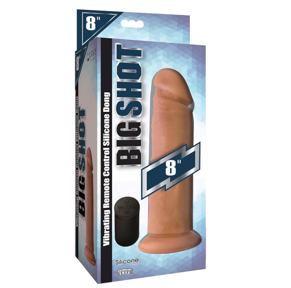Curve Toys | Big Shot 8" Vibrating Remote Control Silicone Dildo
