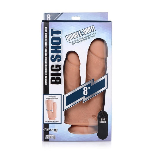 Curve Toys | Big Shot 8" Double Shot 10X With Turbo Mode - Vibrating & Rotating Double Dong