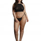 LINGERIE LE DESIR Festive Rhinestone Top and Thong Chrismas Black Size OSX