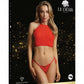 LINGERIE LE DESIR Festive Rhinestone Top and Thong Chrismas Red Size OS