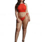 LINGERIE LE DESIR Festive Rhinestone Top and Thong Chrismas Red Size OSX
