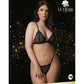 LINGERIE LE DESIR Magic Lace Velvet Lingerie Set Black Plus Size