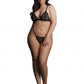 LINGERIE LE DESIR Magic Lace Velvet Lingerie Set Black Plus Size