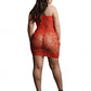 LINGERIE LE DESIR Star Rhinestone Dress Red Plus Size