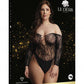 LINGERIE LE DESIR Wonder Rhinestone Bodysuit Black Plus Size