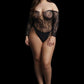 LINGERIE LE DESIR Wonder Rhinestone Bodysuit Black Plus Size
