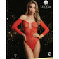 LINGERIE LE DESIR Wonder Rhinestone Bodysuit Red One Size