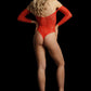 LINGERIE LE DESIR Wonder Rhinestone Bodysuit Red One Size