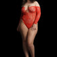 LINGERIE LE DESIR Wonder Rhinestone Bodysuit Red Plus Size