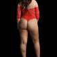 LINGERIE LE DESIR Presents Rhinestone Off Shldr Body Red Plus Size