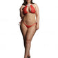 LINGERIE LE DESIR Snow Angel Lace Lingerie Set Red Plus Size