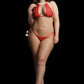 LINGERIE LE DESIR Snow Angel Lace Lingerie Set Red Plus Size