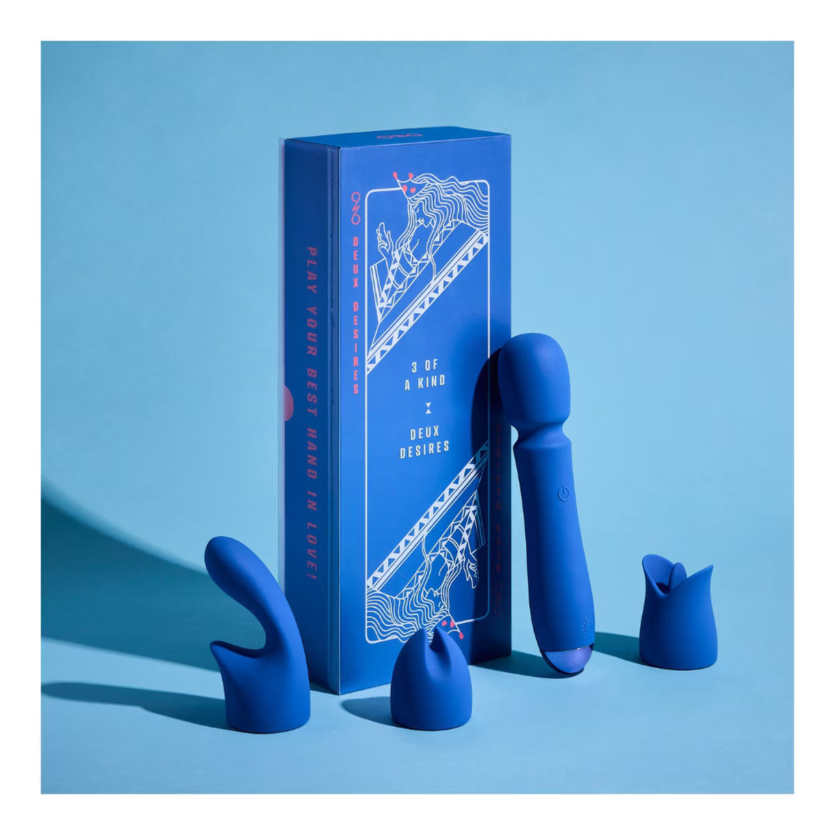 Deux Desires 3 of a Kind - Dual-Ended Vibrator with 3 Interchangeable Heads