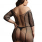 Le Desir Lingerie Duo Net Sleeved Mini Dress Black Size OSX