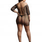 Le Desir Lingerie Duo Net Sleeved Mini Dress Black Size OSX