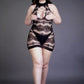 Le Desir Collection Criss Cross Neck Mini Dress Black Size OSX