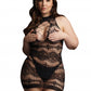 Le Desir Collection Criss Cross Neck Mini Dress Black Size OSX