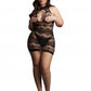 Le Desir Collection Criss Cross Neck Mini Dress Black Size OSX