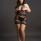 Le Desir Collection Criss Cross Neck Mini Dress Black Size OSX