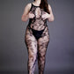 Le Desir Collection Criss Cross Neck Bodystocking Black Size OSX