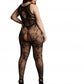 Le Desir Collection Criss Cross Neck Bodystocking Black Size OSX