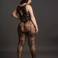 Le Desir Collection Criss Cross Neck Bodystocking Black Size OSX