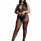 Le Desir Collection Criss Cross Neck Bodystocking Black Size OSX